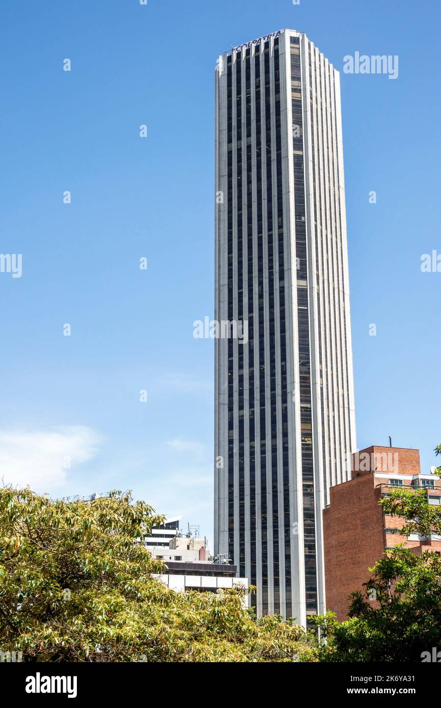 Bogota Colombia,Santa Fe Torre Colpatria Tower 1979 Obregon Valenzuela Moderne Architektur, Hochhäuser Wolkenkratzer Wolkenkratzer hohes Gebäude Stockfoto