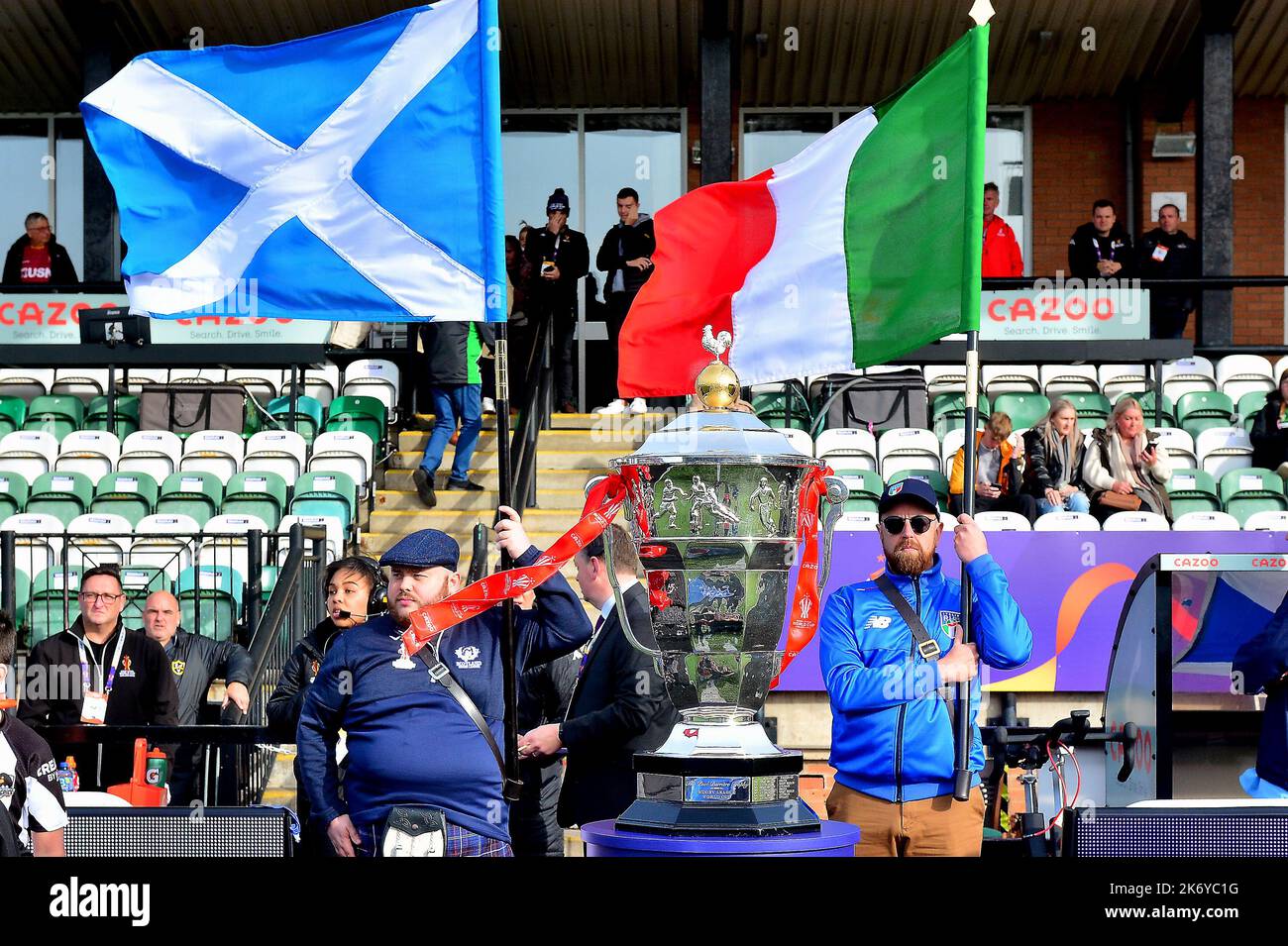 Newcastle, Großbritannien. 16. Oktober 2022. 16/10/2022 RLWC2021, Eröffnungszeremonie, Schottland / Italien, Kingston Park, Newcastle, UK Credit: Robert Chambers/Alamy Live News Stockfoto