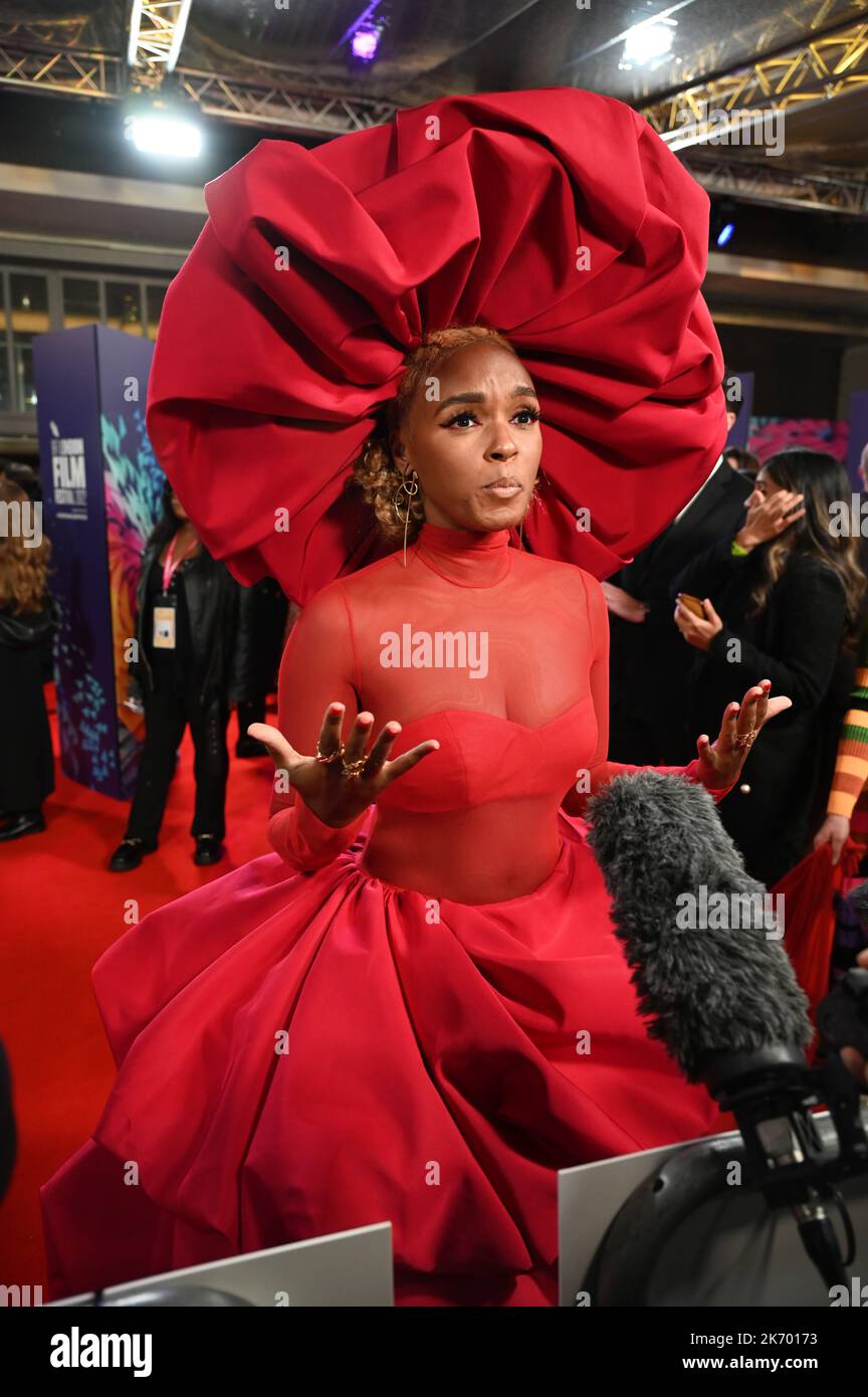 London, Großbritannien. 16. Oktober 2022. Janelle Monáe kommt bei The Glass Onion: A Knives Out Mystery - BFI London Film Festival, Abschlussgala am 16. Oktober 2022, London, Großbritannien. Kredit: Siehe Li/Picture Capital/Alamy Live News Kredit: Siehe Li/Picture Capital/Alamy Live News Kredit: Siehe Li/Picture Capital/Alamy Live News Stockfoto