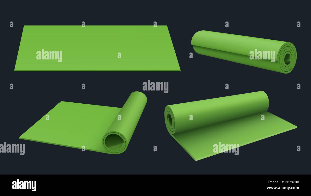 Yogamatte. Teppiche für Gymnastik Sport-Übungen Reisen oder Turnhalle Matte Teppich entspannend anständig Vektor realistische Vorlagen Stock Vektor