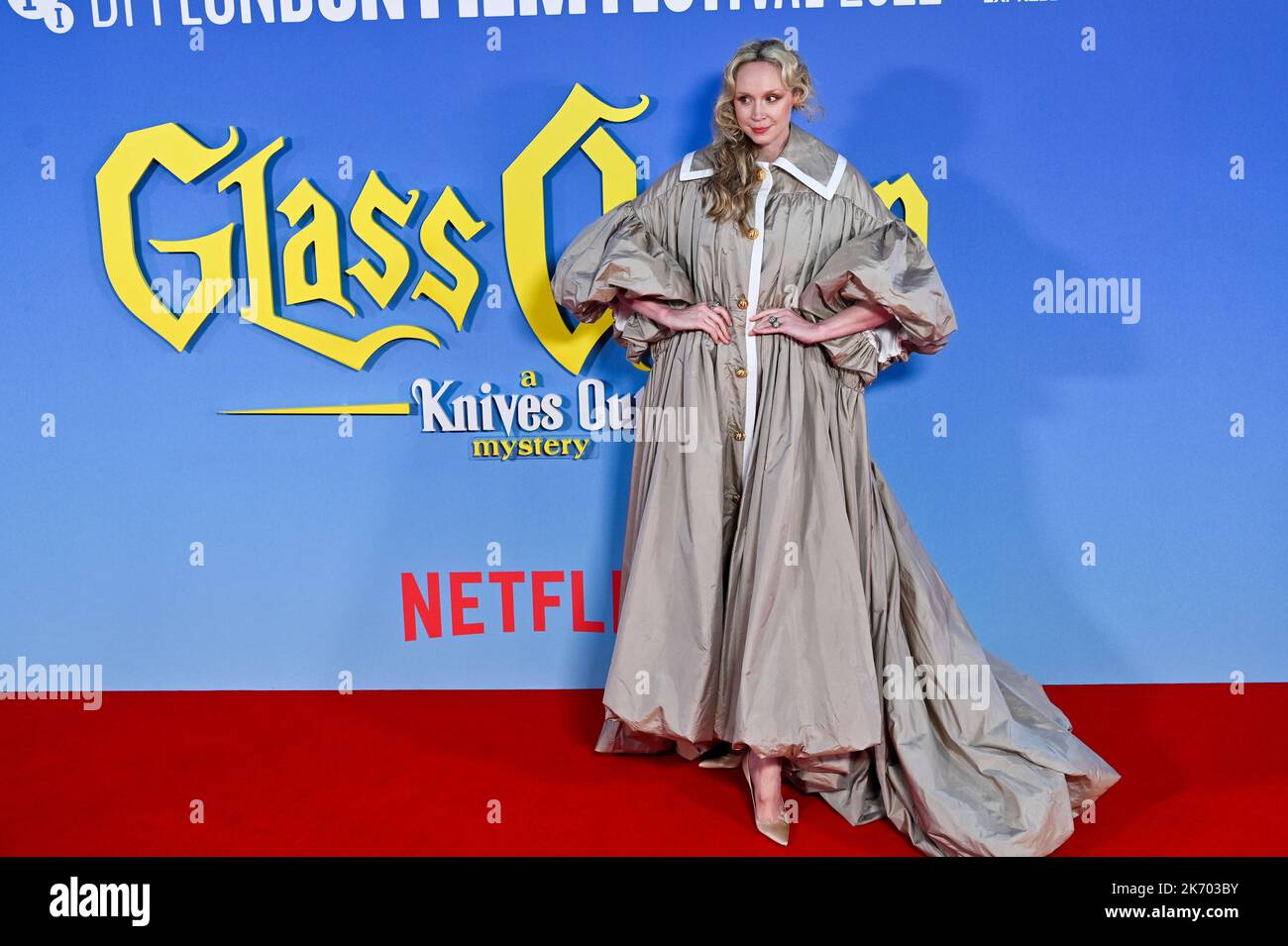 London, Großbritannien. 16. Oktober 2022. Gwendoline Christie kommt bei The Glass Onion: A Knives Out Mystery an - BFI London Film Festival, Abschlussgala am 16. Oktober 2022, London, Großbritannien. Kredit: Siehe Li/Picture Capital/Alamy Live News Kredit: Siehe Li/Picture Capital/Alamy Live News Kredit: Siehe Li/Picture Capital/Alamy Live News Stockfoto