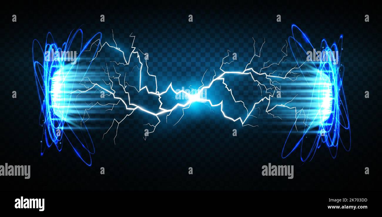 Magische Portale in der Nachtszene. Blaue runde Hologramme mit Lichtstrahlen und Funkeln. Glühender, futuristischer Teleportunnel mit Kopierraum auf Schwarz Stock Vektor