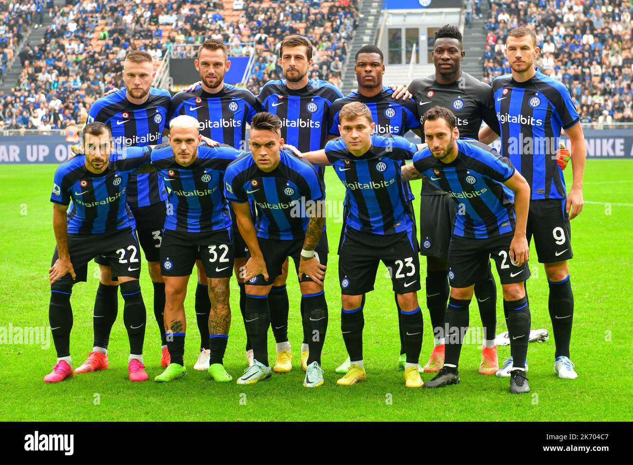 Mailand, Italien. 16. Oktober 2022. Der Start-11 von Inter für die Serie Ein Spiel zwischen Inter und Salernitana bei Giuseppe Meazza in Mailand. (Foto: Gonzales Photo/Alamy Live News Stockfoto