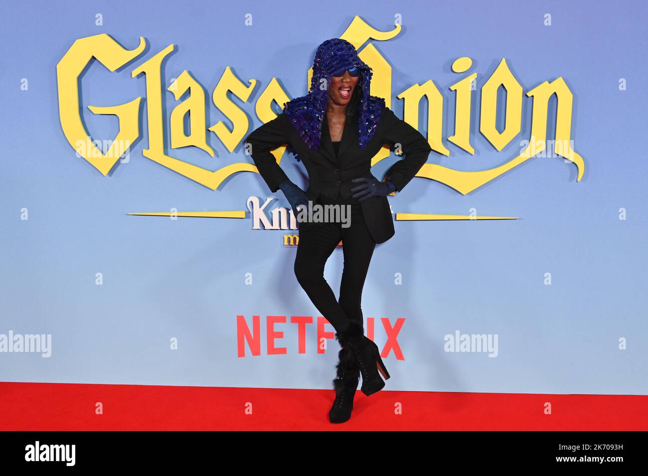 London, Großbritannien. 16. Oktober 2022. Die Ankunft von Grace Jones bei The Glass Onion: A Knives Out Mystery - BFI London Film Festival, Abschlussgala am 16. Oktober 2022, London, Großbritannien. Kredit: Siehe Li/Picture Capital/Alamy Live News Kredit: Siehe Li/Picture Capital/Alamy Live News Kredit: Siehe Li/Picture Capital/Alamy Live News Stockfoto