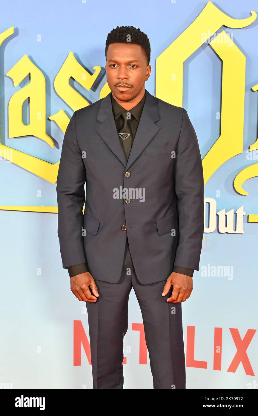 London, Großbritannien. 16. Oktober 2022. Leslie Odom Jr kommt beim Glass Onion: A Knives Out Mystery - BFI London Film Festival an, Abschlussgala am 16. Oktober 2022, London, Großbritannien. Kredit: Siehe Li/Picture Capital/Alamy Live News Kredit: Siehe Li/Picture Capital/Alamy Live News Kredit: Siehe Li/Picture Capital/Alamy Live News Stockfoto