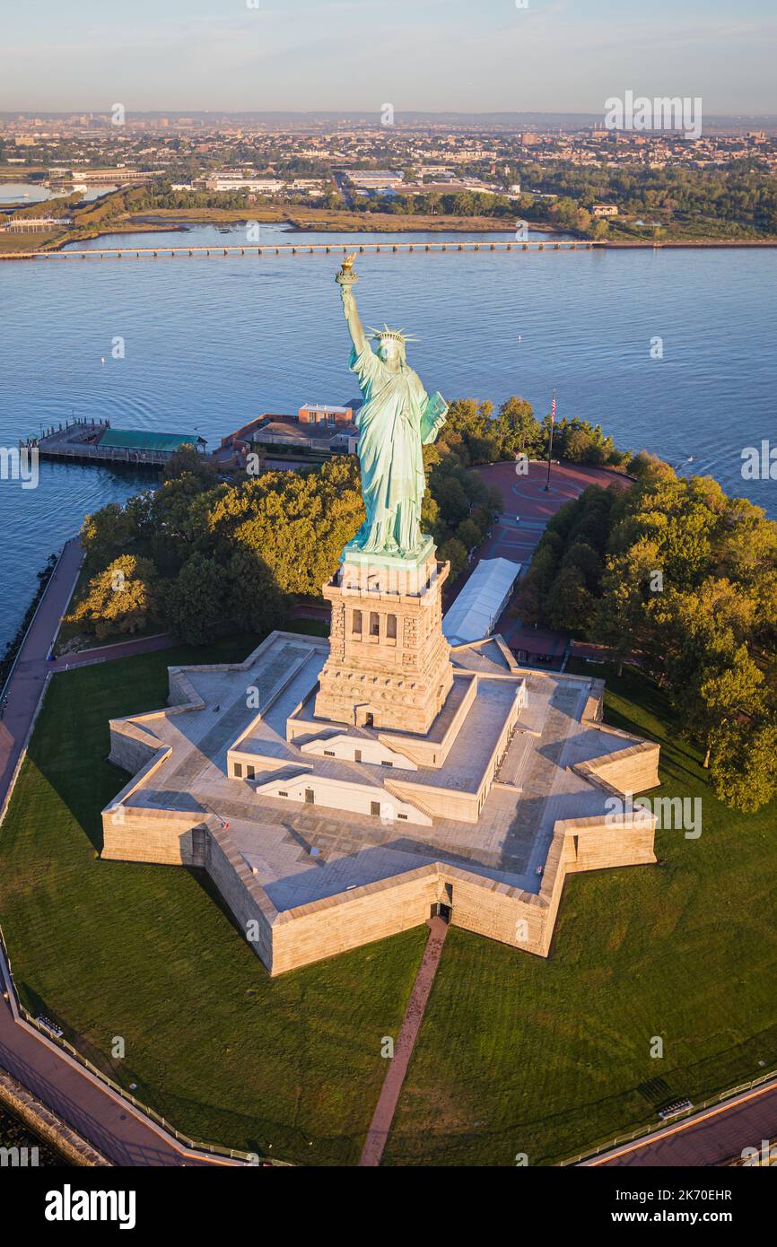 Statue of Liberty National Monument Aerial Stockfoto