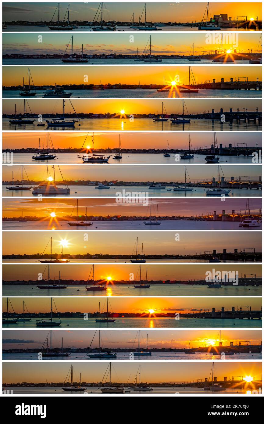 Jahr Sonnenaufgang Collage Stockfoto