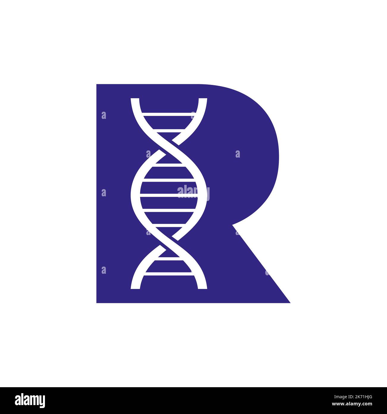 Initial Letter R DNA Logo Concept for Biotechnology, Healthcare and Medicine Identity Vector Template Stock Vektor