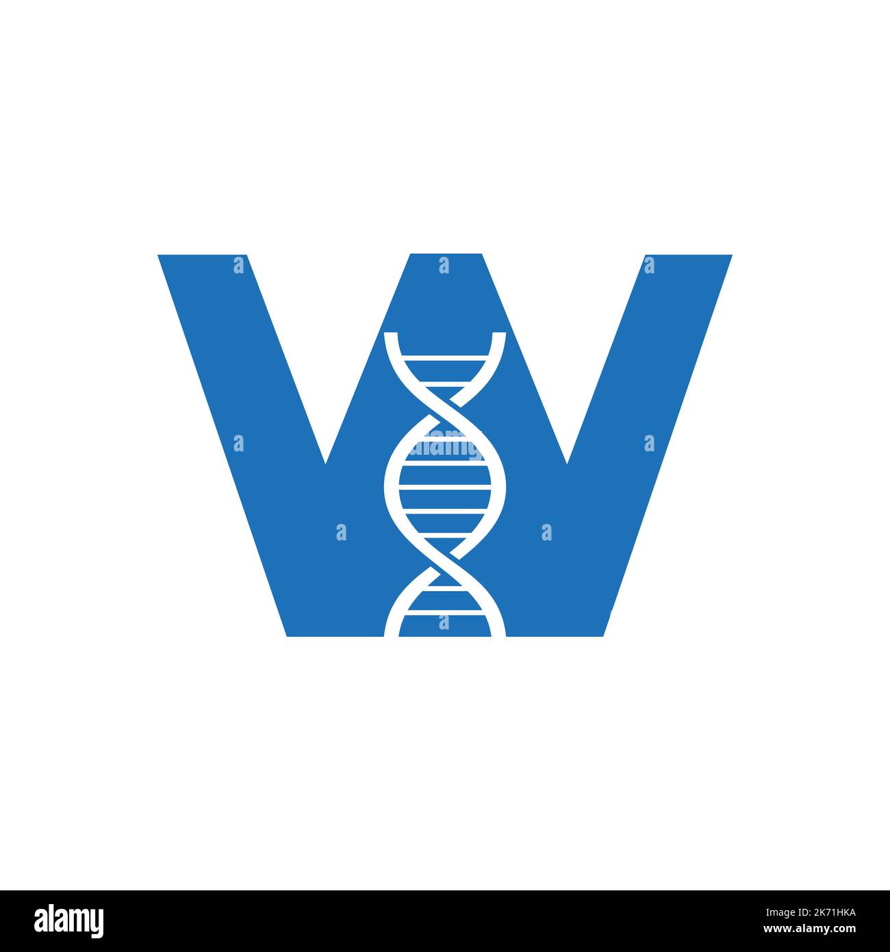 Initial Letter W DNA Logo Concept for Biotechnology, Healthcare and Medicine Identity Vector Template Stock Vektor