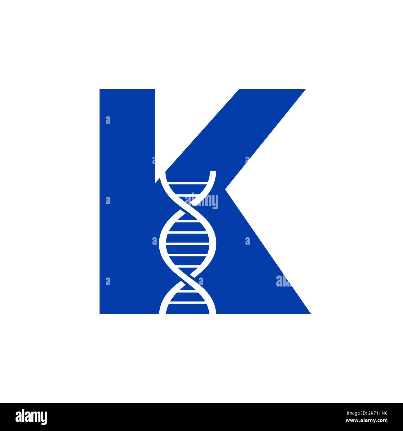 Initial Letter K DNA Logo Concept for Biotechnology, Healthcare and Medicine Identity Vector Template Stock Vektor