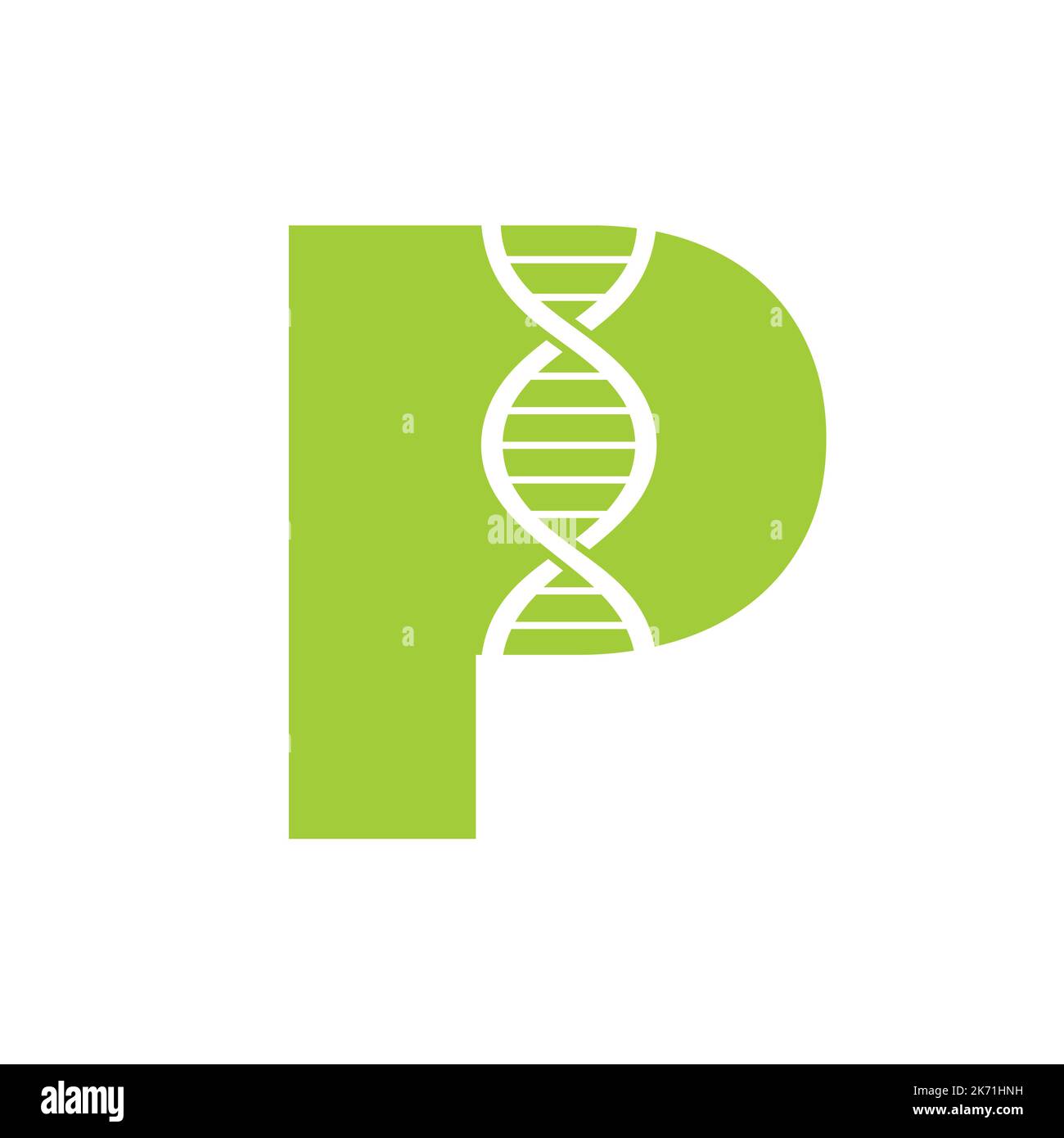 Initial Letter P DNA Logo Concept for Biotechnology, Healthcare and Medicine Identity Vector Template Stock Vektor