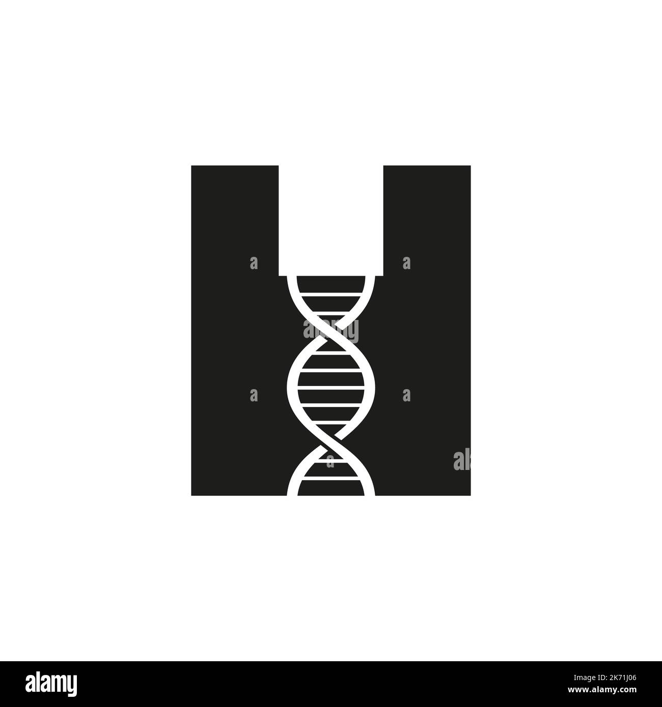 Initial Letter H DNA Logo Concept for Biotechnology, Healthcare and Medicine Identity Vector Template Stock Vektor