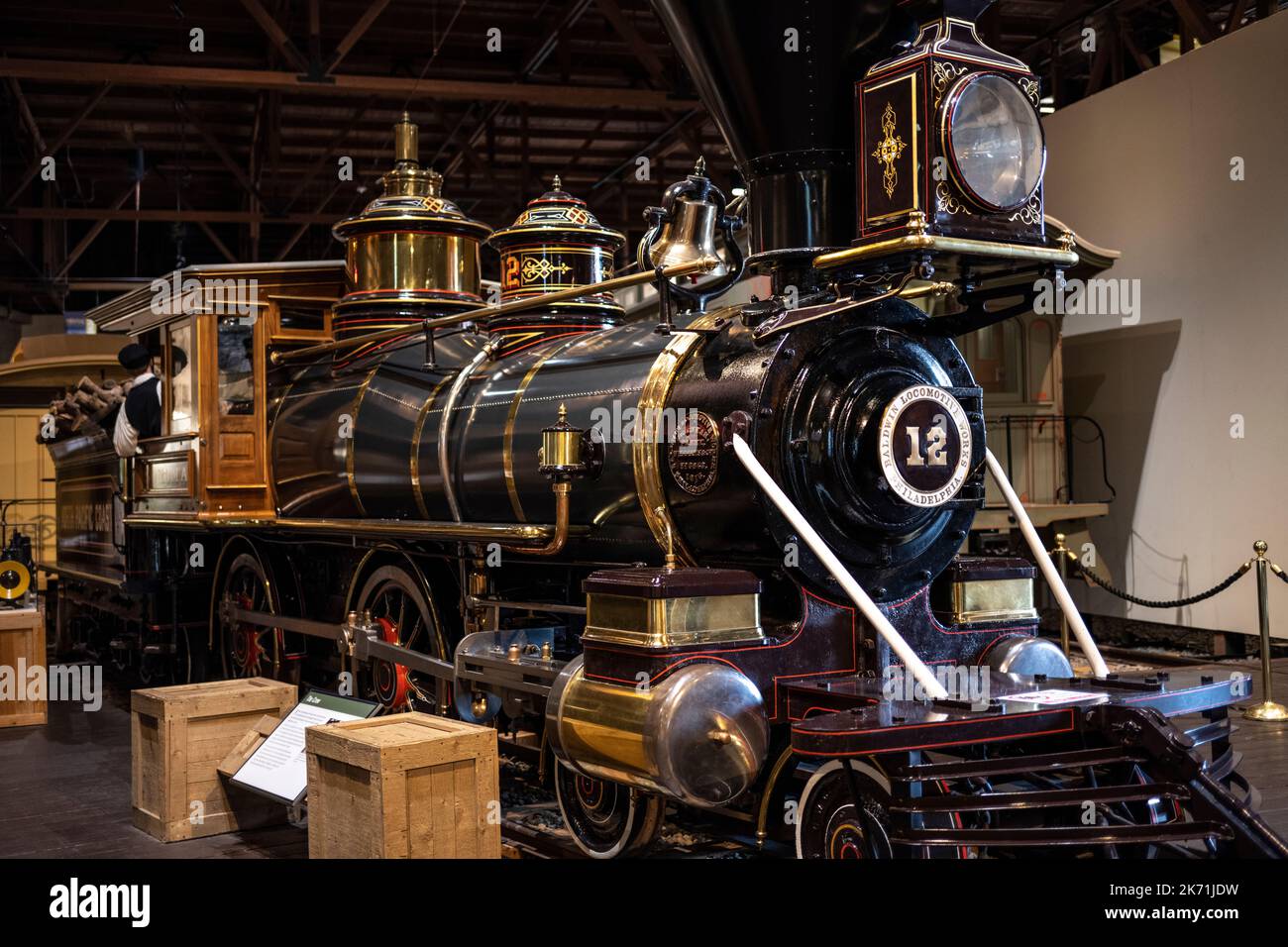 North Pacific Coast Railroad Lokomotive Nummer 12 in Betrieb von 1880 bis 1940. Stockfoto