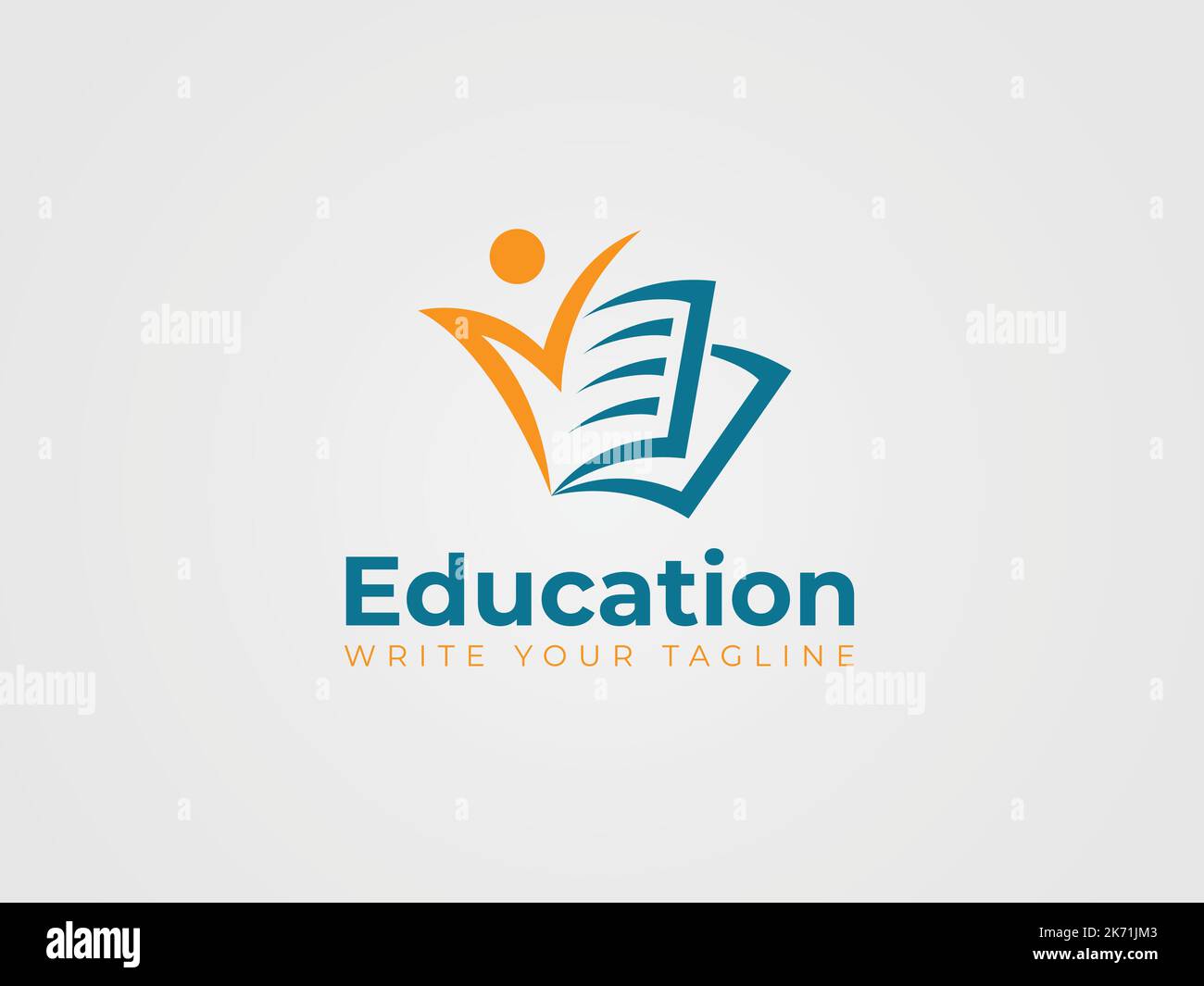 Bildung Logo-Design mit Buch, glücklich menschlich Stock Vektor