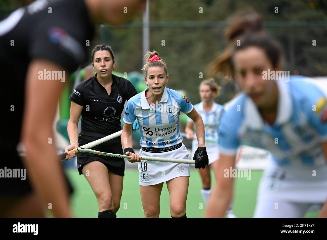 Die Berta Bonastre von Gantoise ist während eines Eishockeyspiels zwischen Racing und Gantoise am Sonntag, dem 16. Oktober 2022 in Ukkel-Uccle, Brüssel, am 8. Tag der belgischen Eishockeyliga 2022-2023, abgebildet. BELGA FOTO JOHN THYS Stockfoto