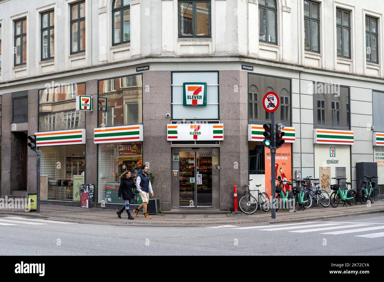 Seven-Eleven Store Front in Kopenhagen, Dänemark Stockfoto