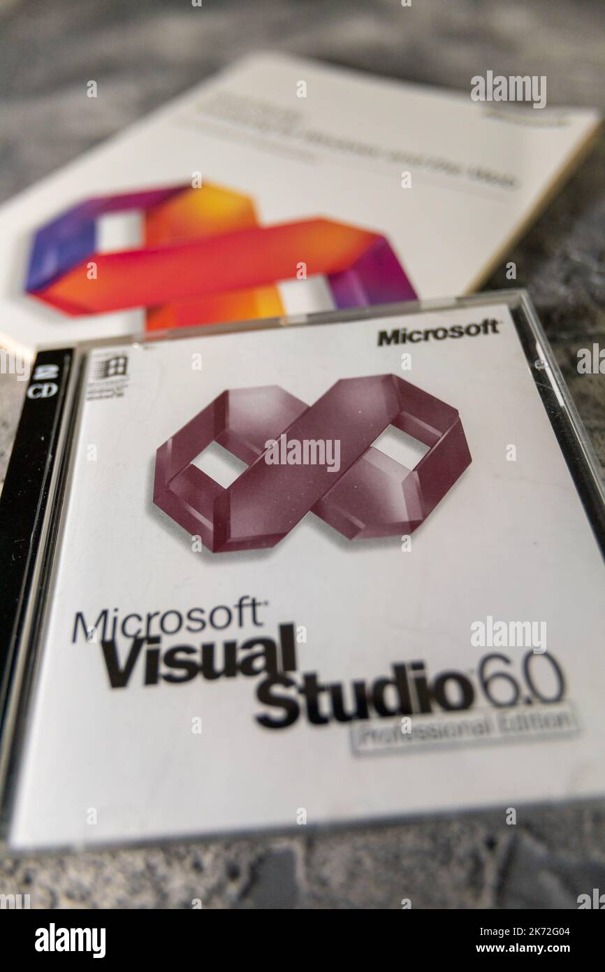 Microsoft Visual Studio 6,0 eine integrierte Entwicklungsumgebung Stockfoto