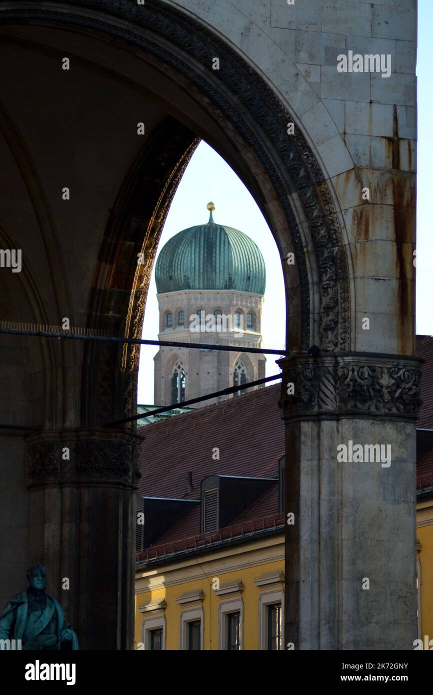 Blick auf die marienkirche, München. Stockfoto