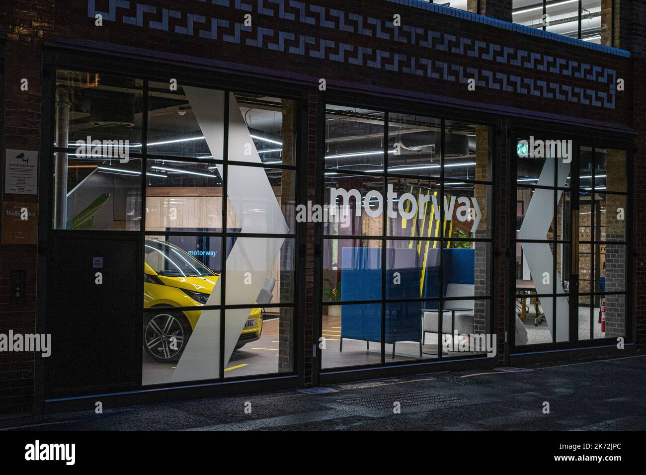 Autobahnen Online Car Marketplace Büros In London. Die Motorway Ltd ist ein ausschließlich online genutzter Gebrauchtwagenmarkt mit Sitz im Vereinigten Königreich. Die Autobahn wurde 2017 gegründet. Stockfoto