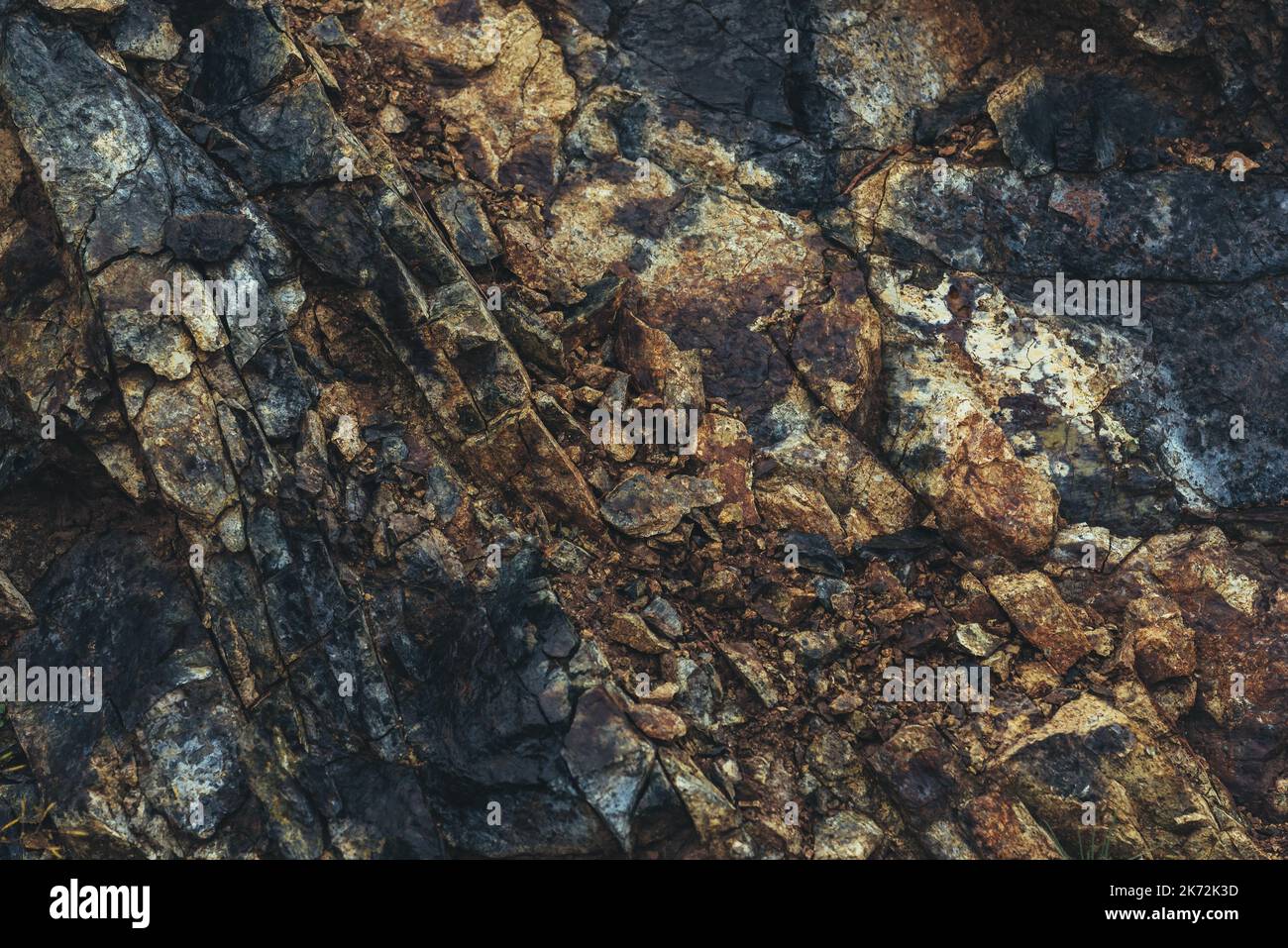 Steinklippenstruktur als Hintergrund, Detail vom Berg Zlatibor in Serbien Stockfoto