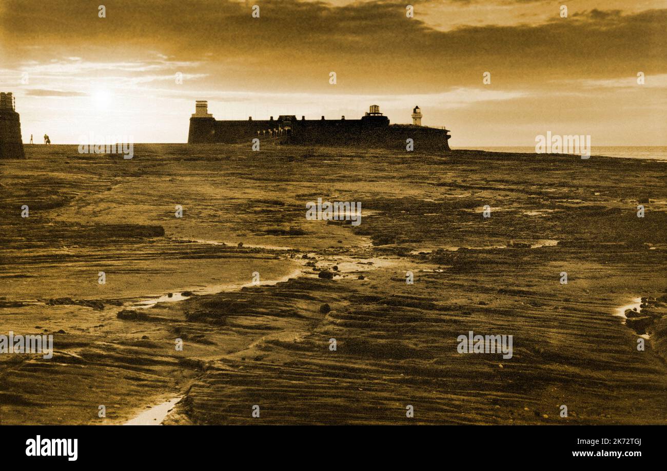 Barch Rock or the Battery, Vintage New Brighton, 1968. Ebbe. Wallasey, Merseyside Stockfoto