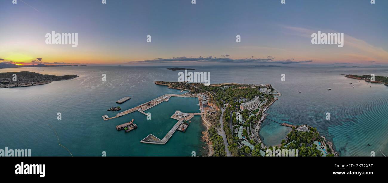 Panoramablick über den Golf von vouliagmeni in Athnes, Griechenland Stockfoto
