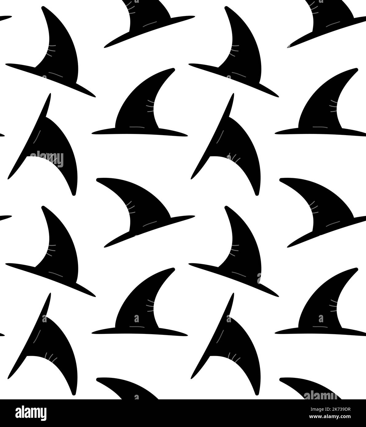 Vektor nahtlose Muster von flachen Cartoon Hexenhut Stock Vektor