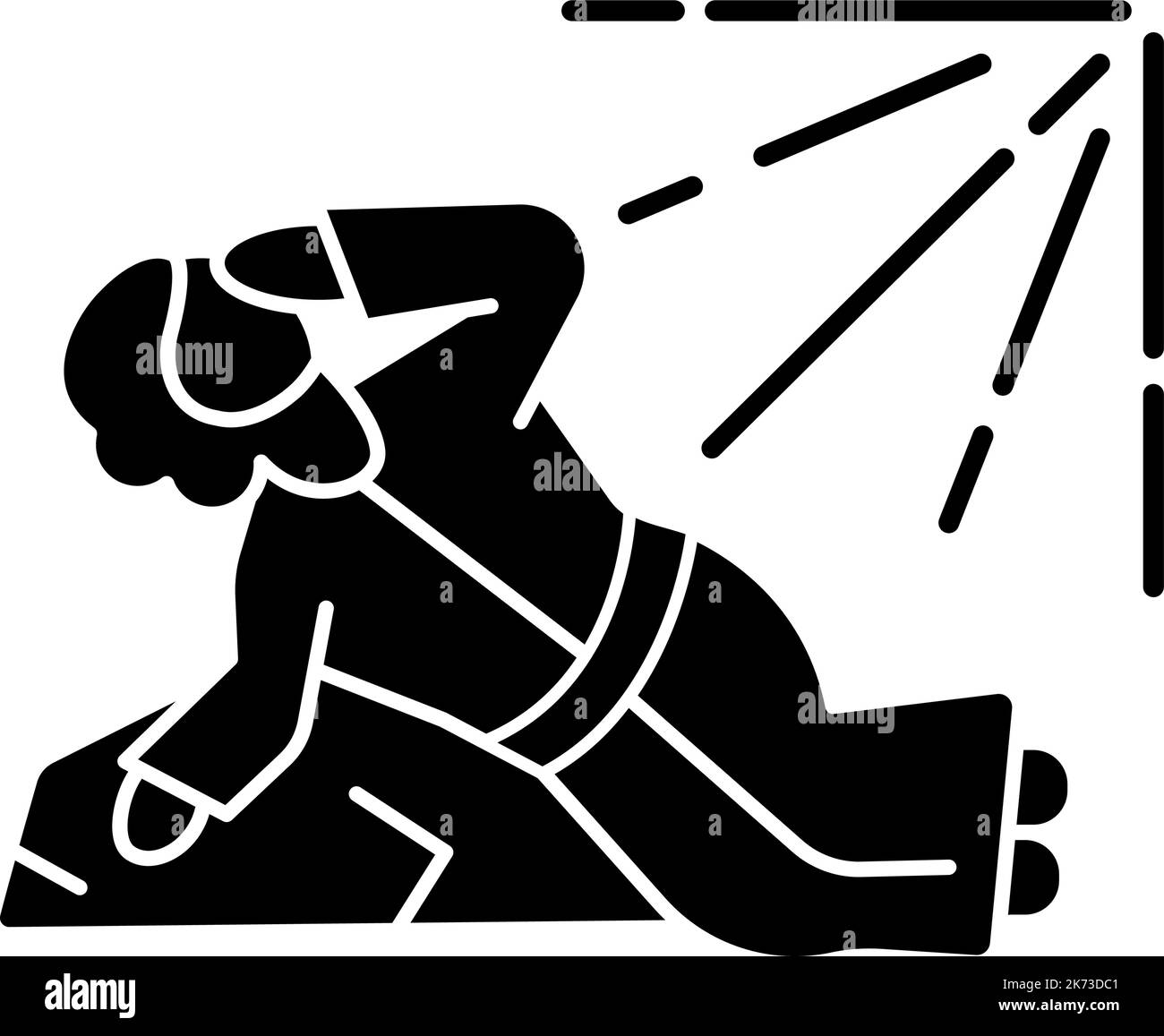 Apostel Saul Umwandlung schwarzes Glyphen-Symbol Stock Vektor