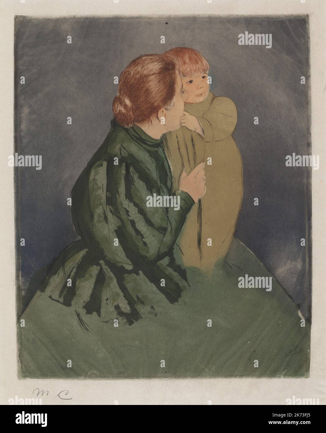 Mary Stevenson Cassatt 1844 - 1926 - amerikanische Malerin und Grafikerin, eine der drei großen Damen des Impressionismus - Bauernmutter und Kind Stockfoto