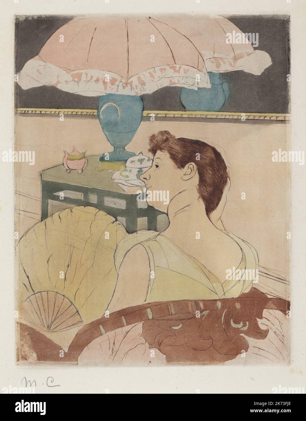 Mary Stevenson Cassatt 1844 - 1926 - amerikanische Malerin und Grafikerin, eine der drei großen Damen des Impressionismus - die Lampe Stockfoto