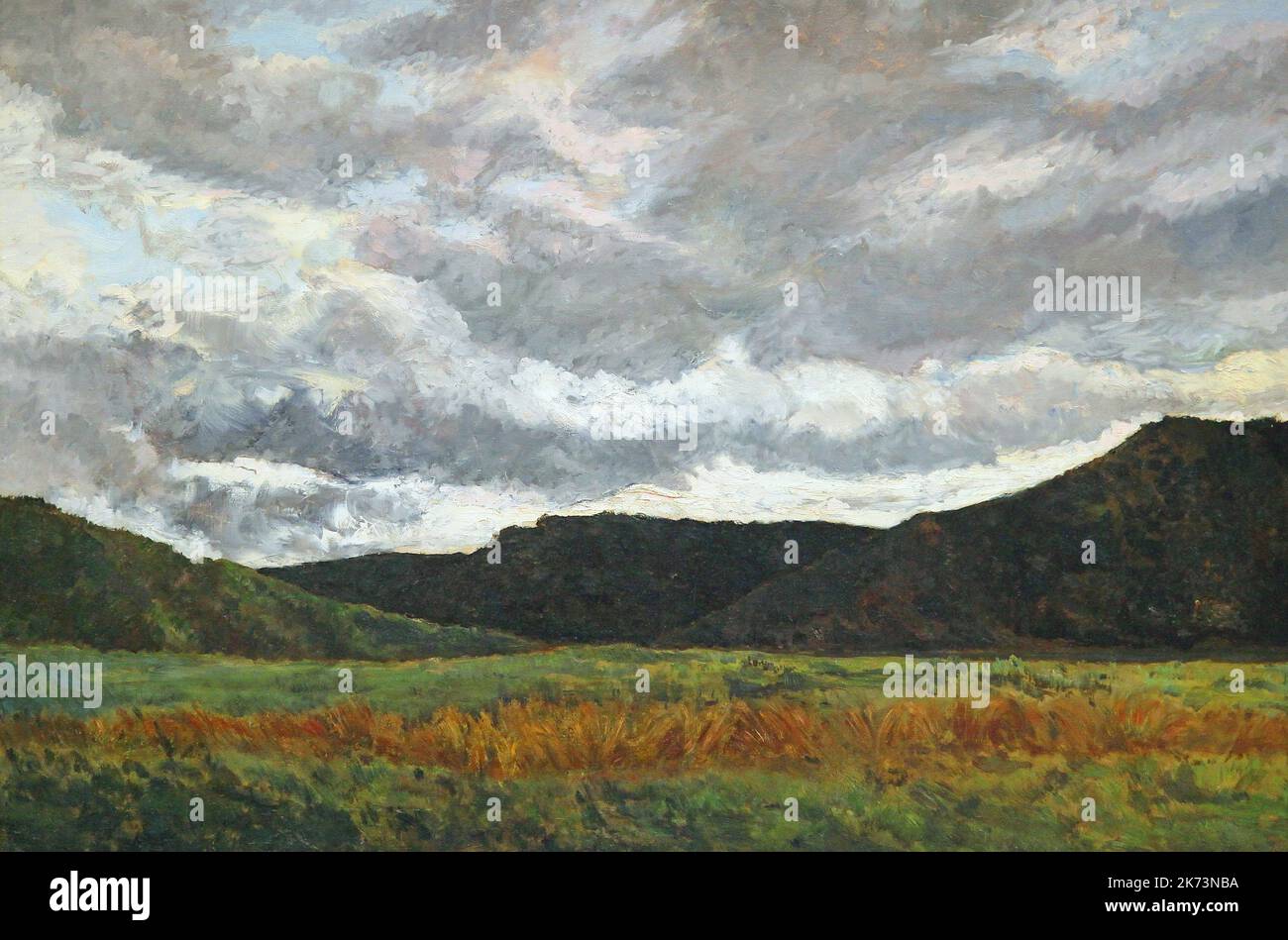 Nach dem Abendsturm von Hippolyte Boulenger (1837-1874).Belgischer Landschaftsmaler Stockfoto