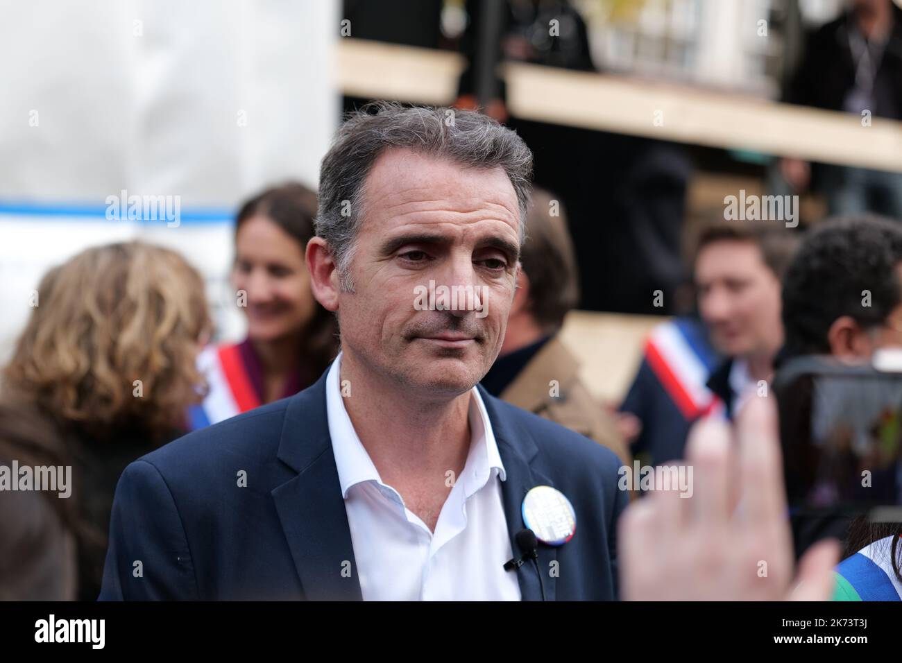 Paris, Frankreich, 16/10/2022. Marsch gegen teure Lebensunterhalt und Klimauntätigkeit, NUPES. Pierre Galan/Alamy Live News Stockfoto