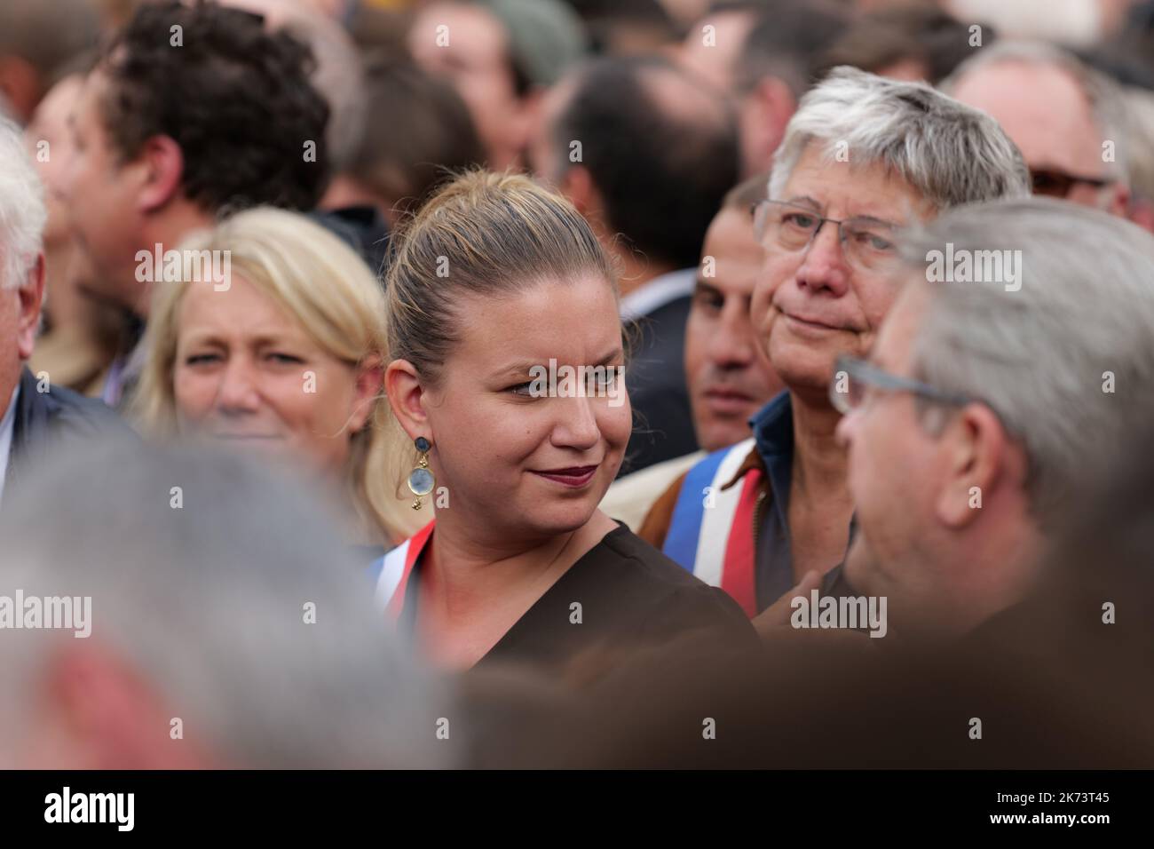 Paris, Frankreich, 16/10/2022. Marsch gegen teure Lebensunterhalt und Klimauntätigkeit, NUPES. Pierre Galan/Alamy Live News Stockfoto