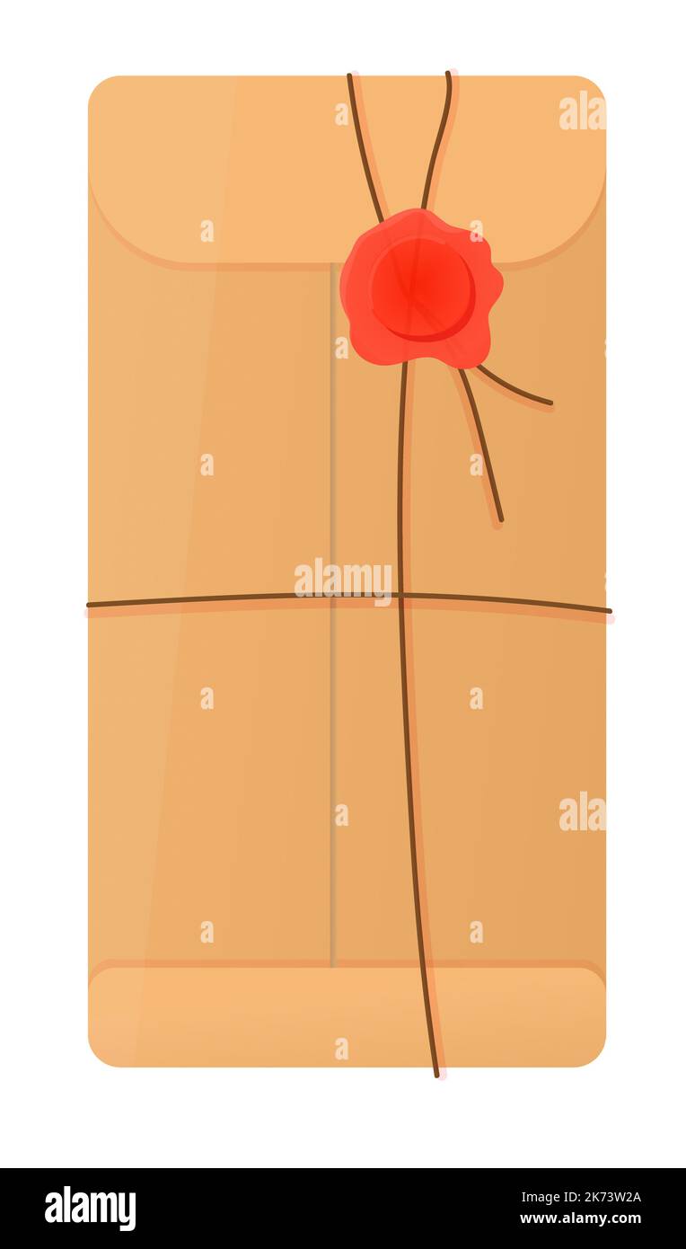 Versiegeltes Postpaket - modernes flaches Design-Stil einzelnes isoliertes Bild Stock Vektor