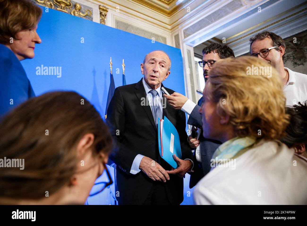 GERARD COLLOMB, INNENMINISTER Stockfoto