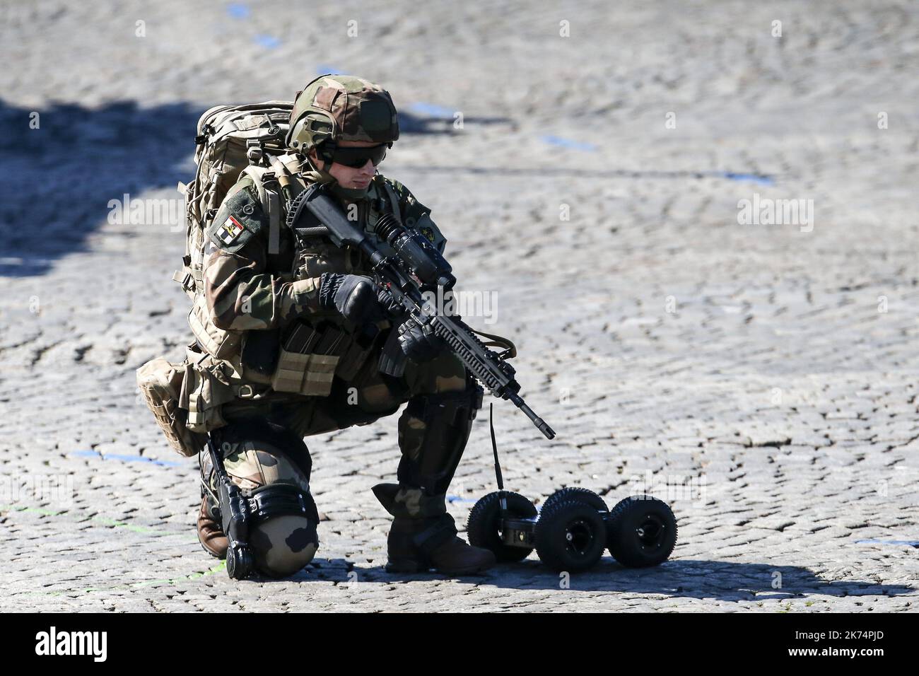 Eine militärische Demonstration Stockfoto