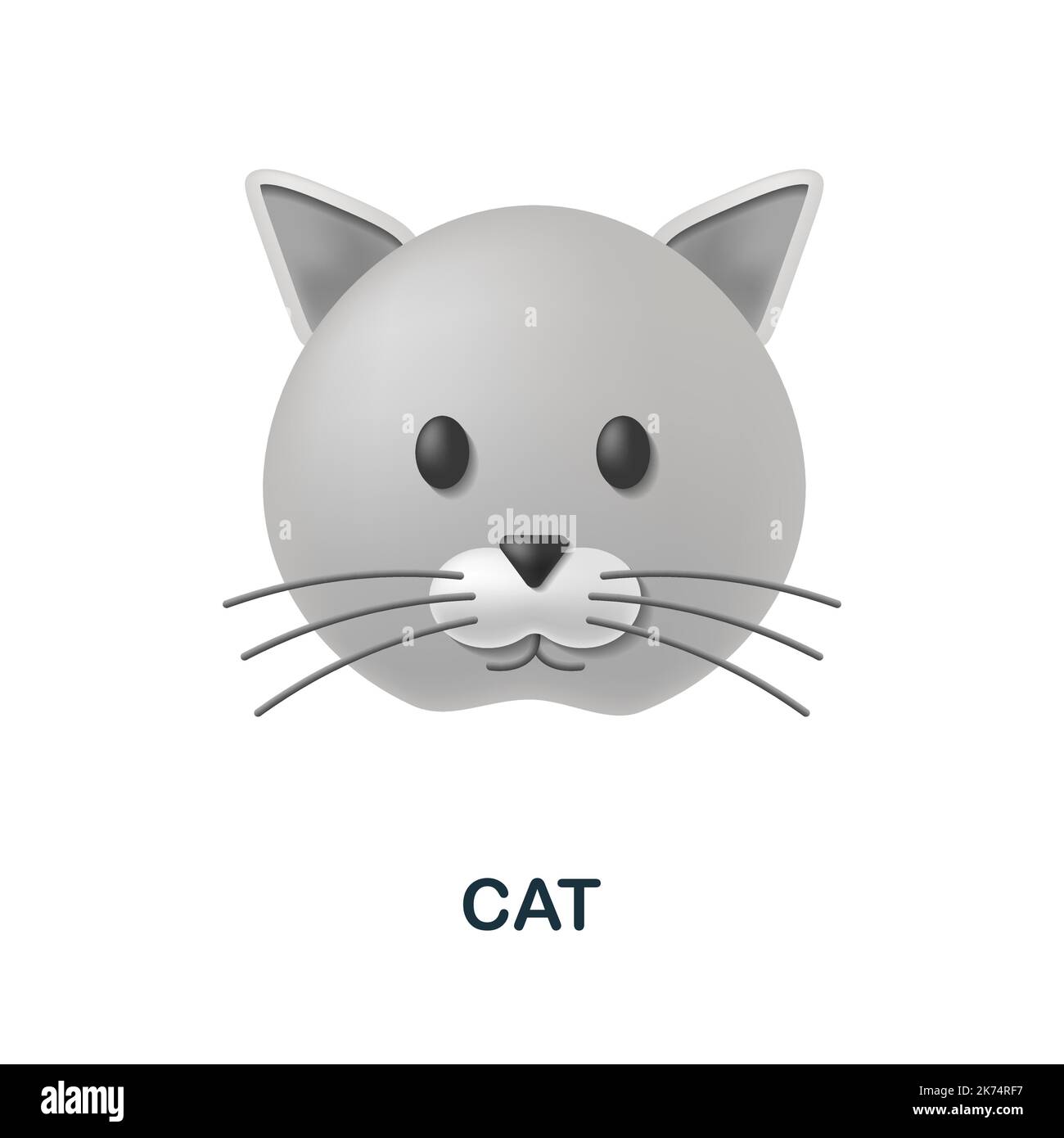 CAT-Symbol. 3D Illustration aus der Tierkopfsammlung. Creative Cat 3D-Symbol für Webdesign, Vorlagen, Infografiken und mehr Stock Vektor