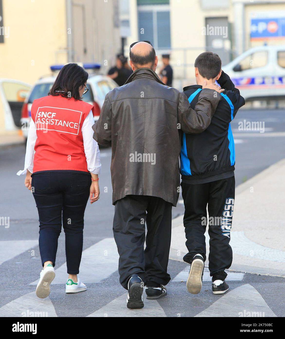 Der 1.. Oktober 2017 Marseille: Tödlicher Messerangriff am Bahnhof bei einem Messerangriff am Bahnhof Saint Charles in Marseille sind zwei Menschen getötet worden. Stockfoto