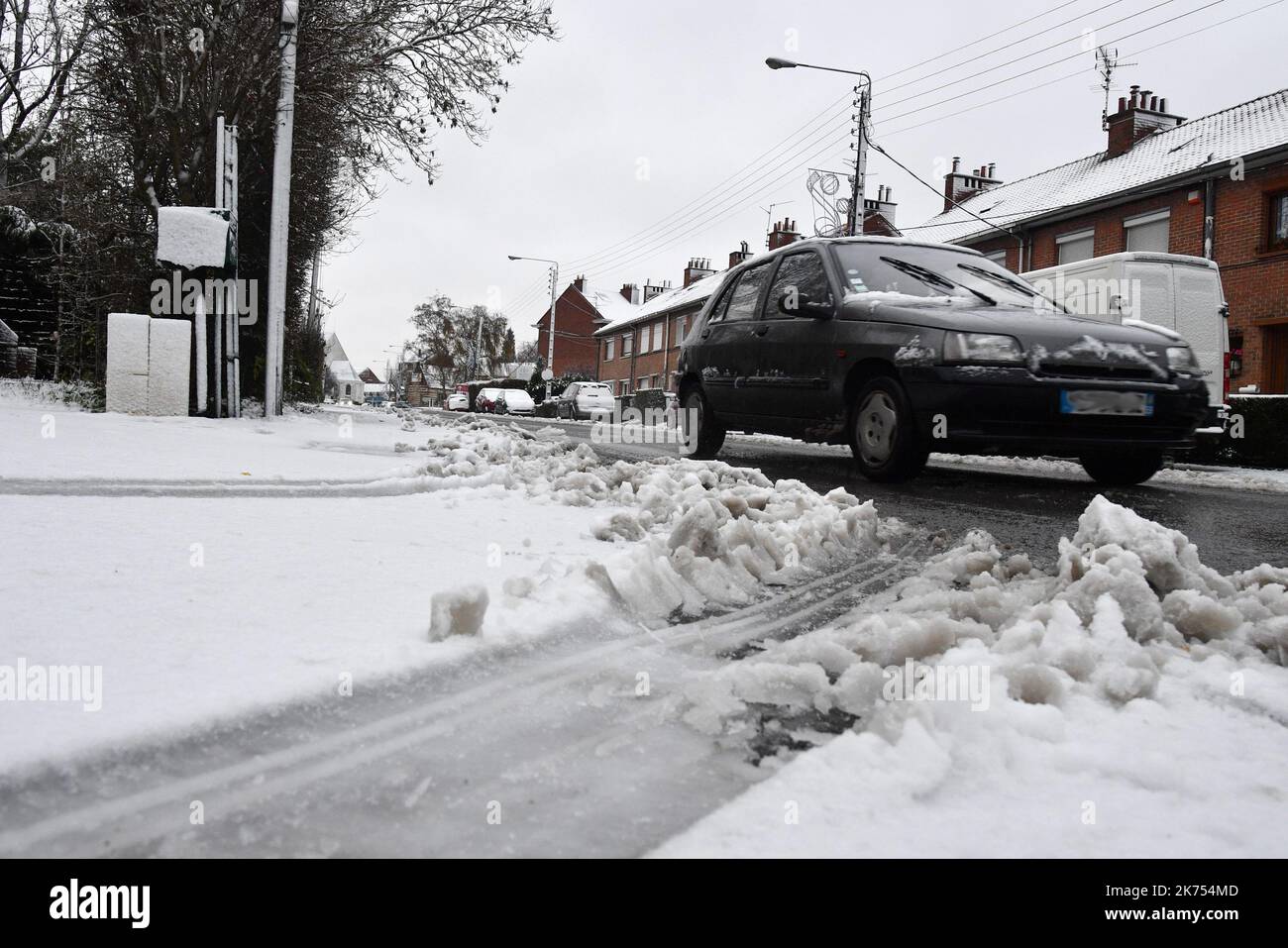 Schneefälle in Frankreich Stockfoto