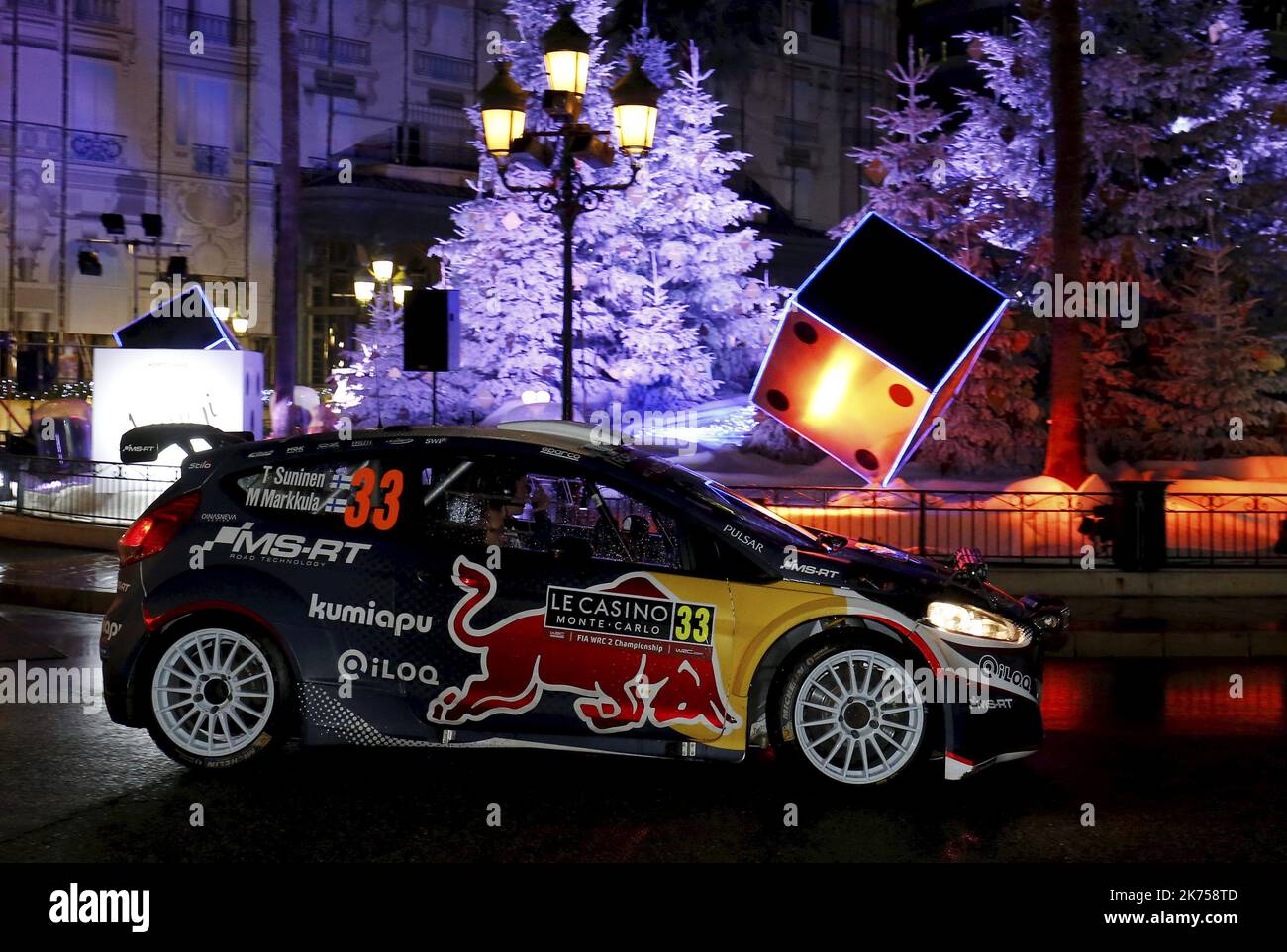 M-Sport Ford Fiesta World Rally Team LE 25/01/2018 Beginn der Saison-Eröffnung der Rallye Monte Carlo am 25. Januar 2017 in Monte Carlo, Monaco. Stockfoto