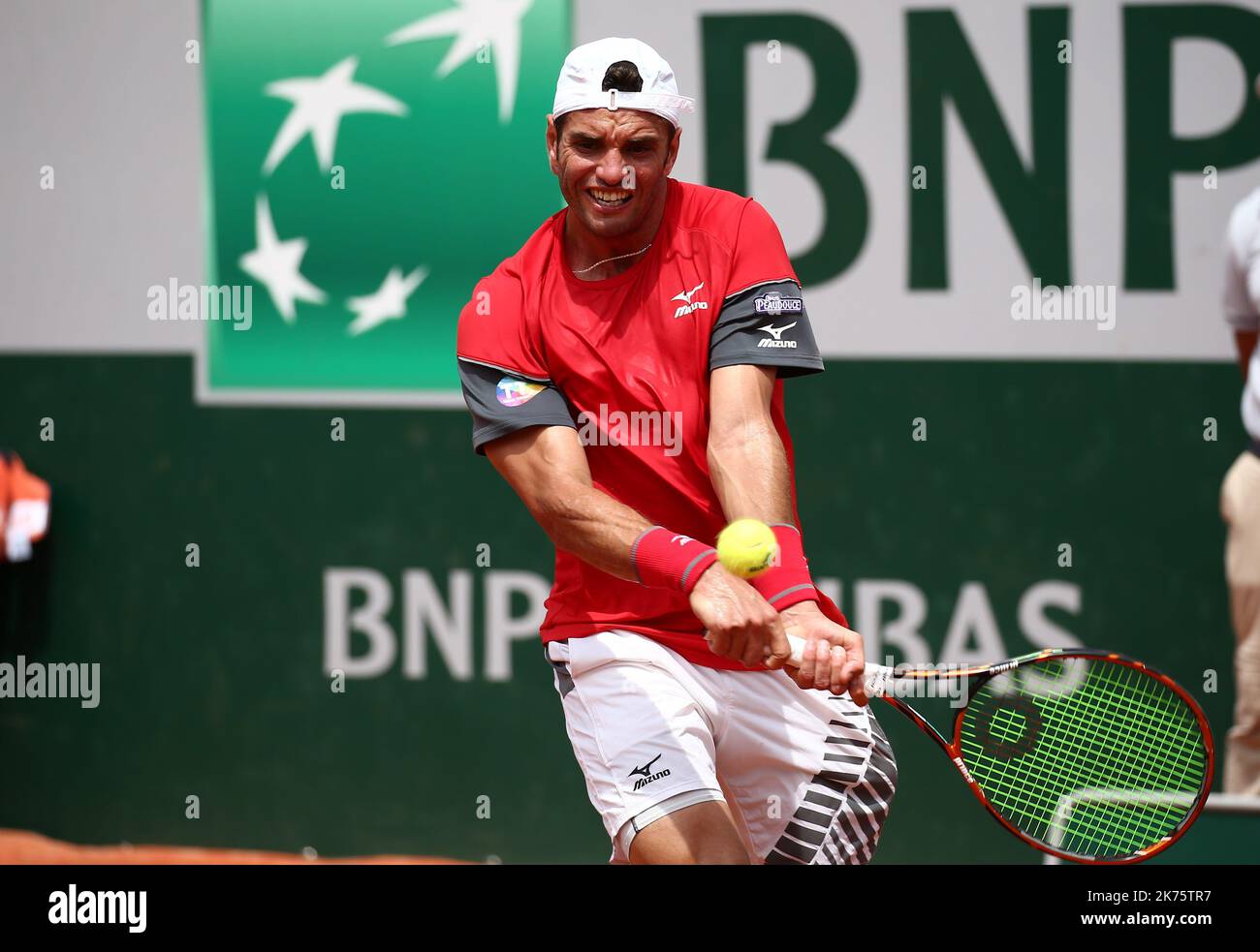 8. Malek JAZIRI (tun) gegen Richard GASQUET (FRA). Roland Garros International Tennis Tournament Stockfoto