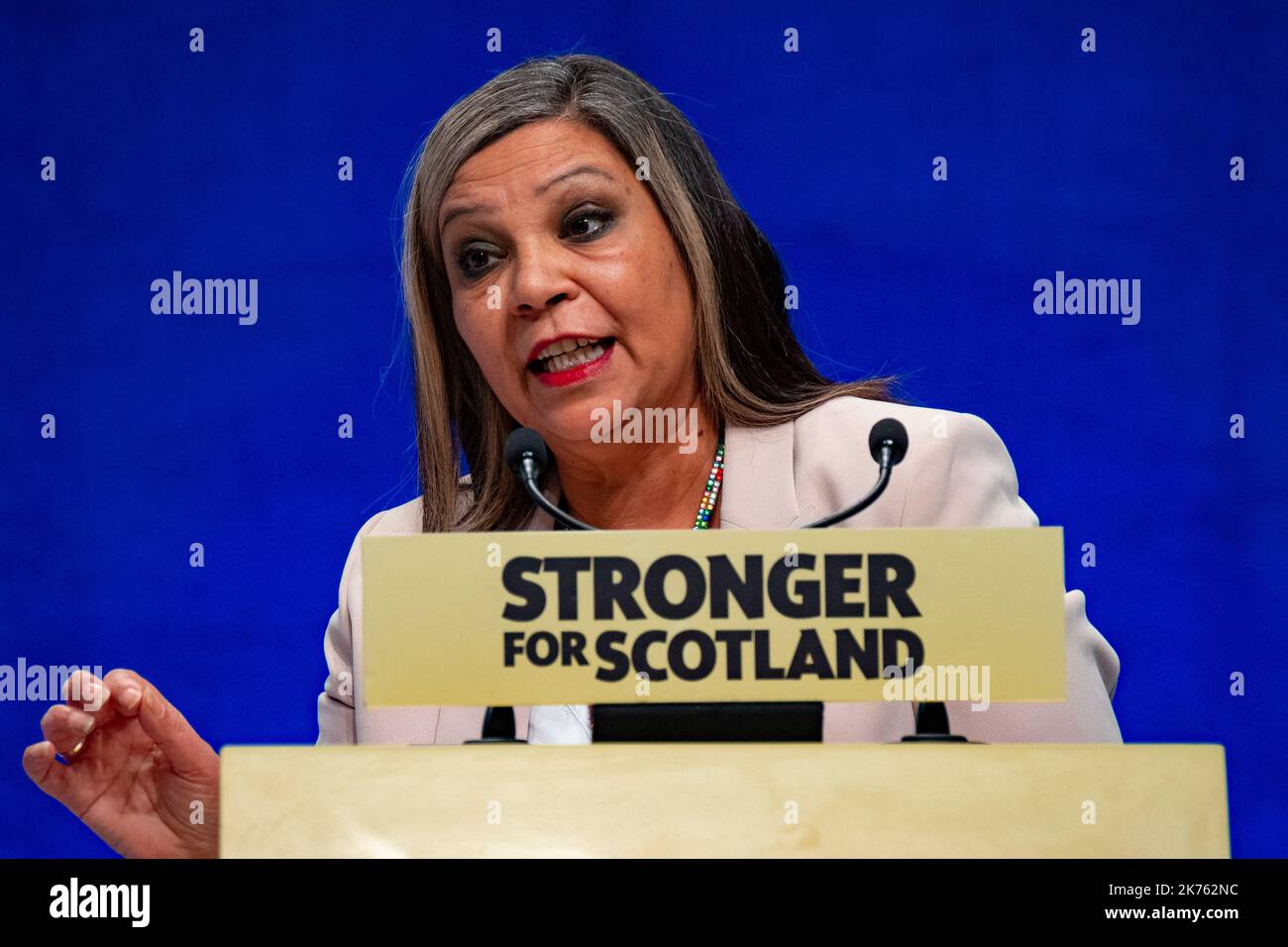 SNP Conference 2022, Aberdeen. Rede von Kaukab Stewart MSP für Glasgow Kelvin Stockfoto