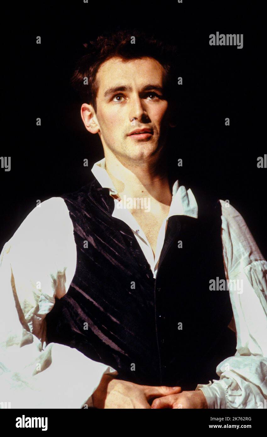 Mark Rylance (Percy Bysshe Shelley) in BLUTIGER POESIE von Howard Brenton im Royal Court Theatre, London SW1 12/04/1988 Design: Kenny Miller Beleuchtung: Rick Fisher Regie: Max Stafford-Clark Stockfoto
