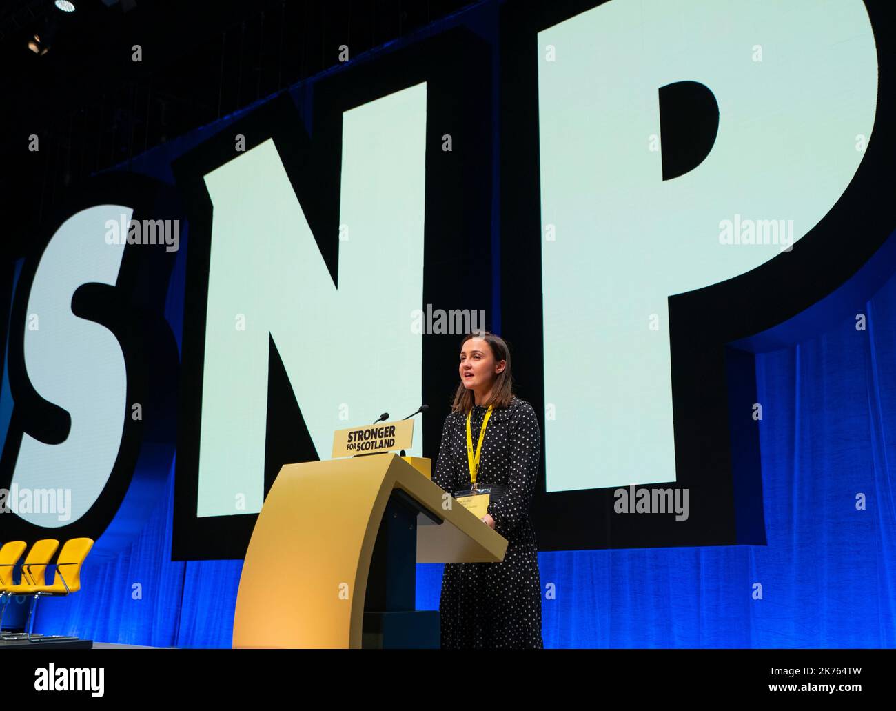 SNP Conference 2022, Aberdeen. Rede von Màiri McAllan MSP für Clydesdale Stockfoto