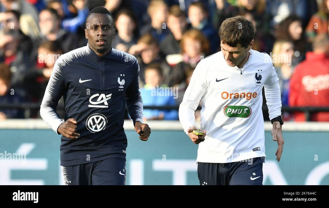 Blaise MATUIDI FOTO : PHILIPPE RENAULT Trainingseinheit der französischen Fußballmannschaft Frankreich, Guingamp Okt 10 2018 Stockfoto