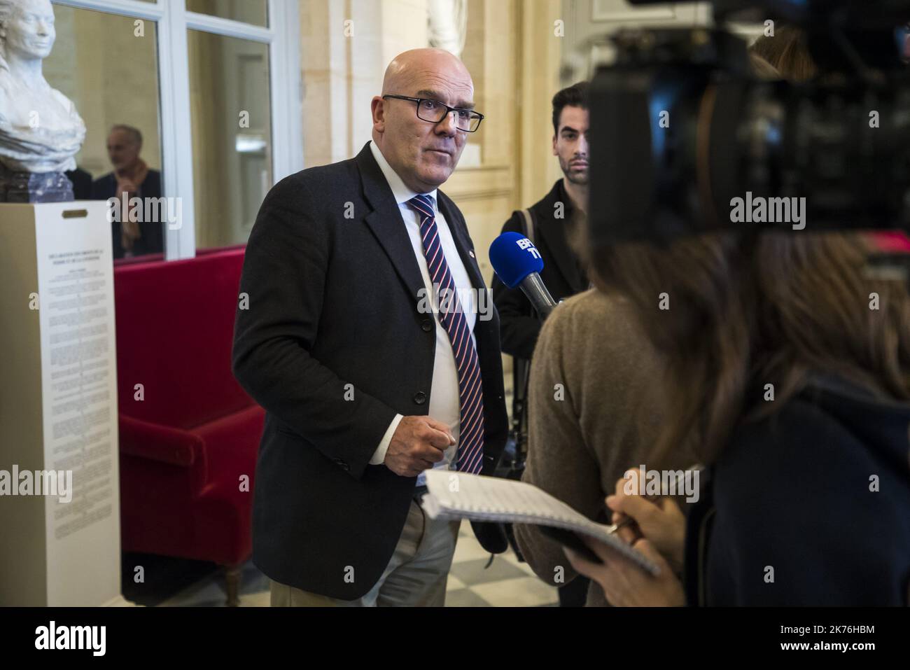 Französische wöchentliche Sitzung der Fragen an die Regierung bei der Nationalversammlung in Paris am 05. Dezember 2018. Stockfoto