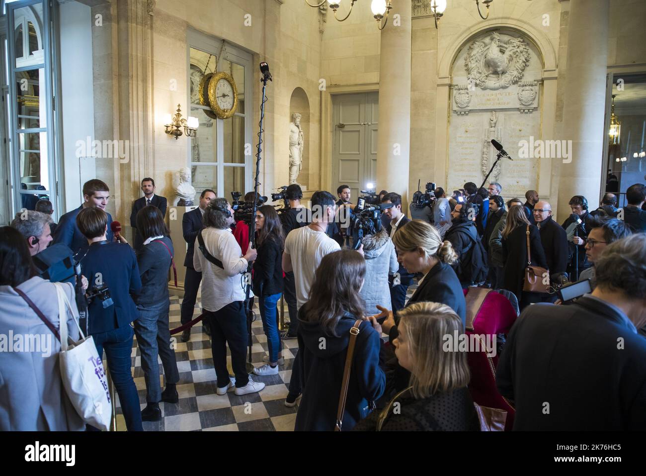 Französische wöchentliche Sitzung der Fragen an die Regierung bei der Nationalversammlung in Paris am 05. Dezember 2018. Stockfoto