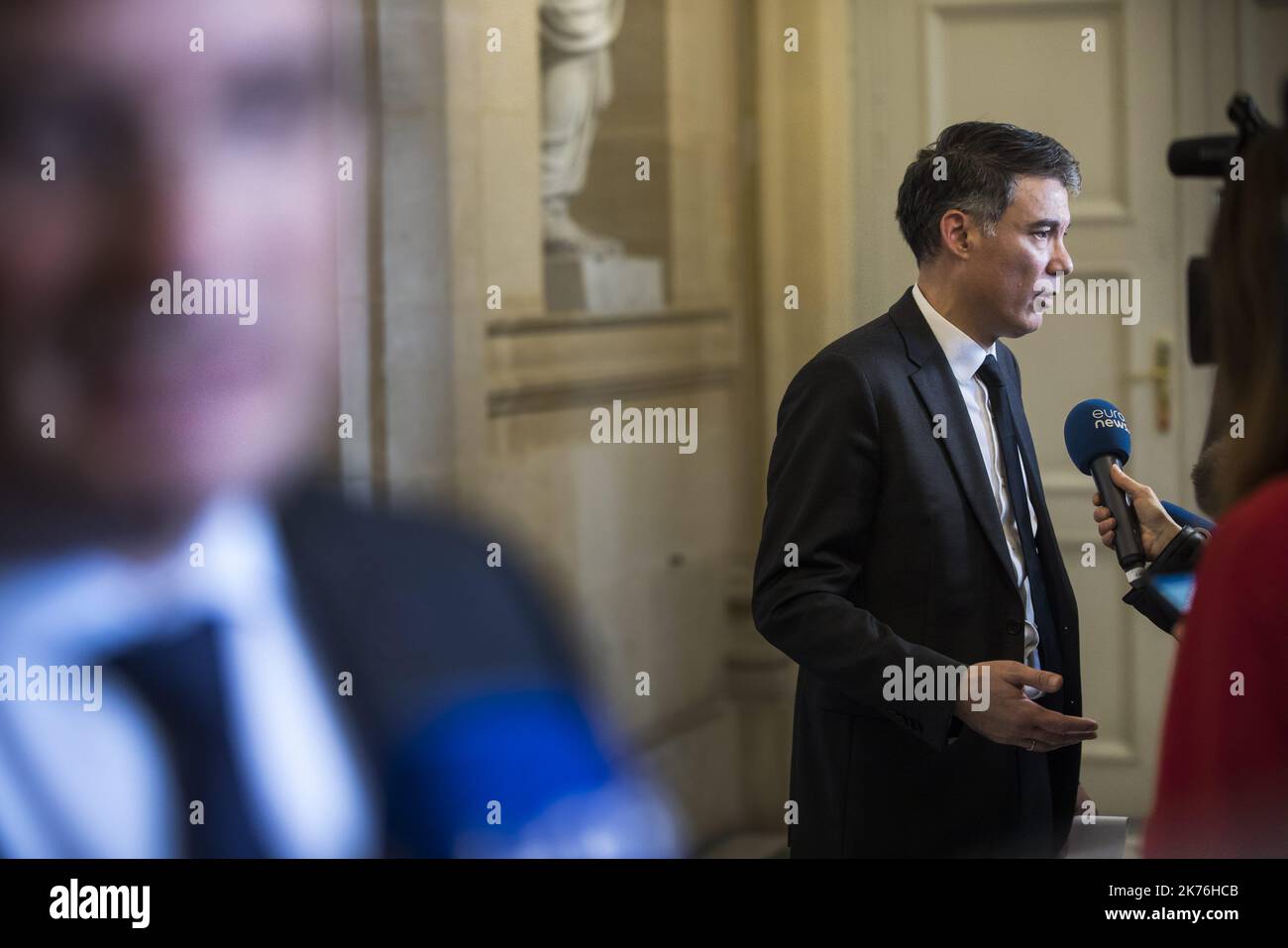 Französische wöchentliche Sitzung der Fragen an die Regierung bei der Nationalversammlung in Paris am 05. Dezember 2018. Stockfoto
