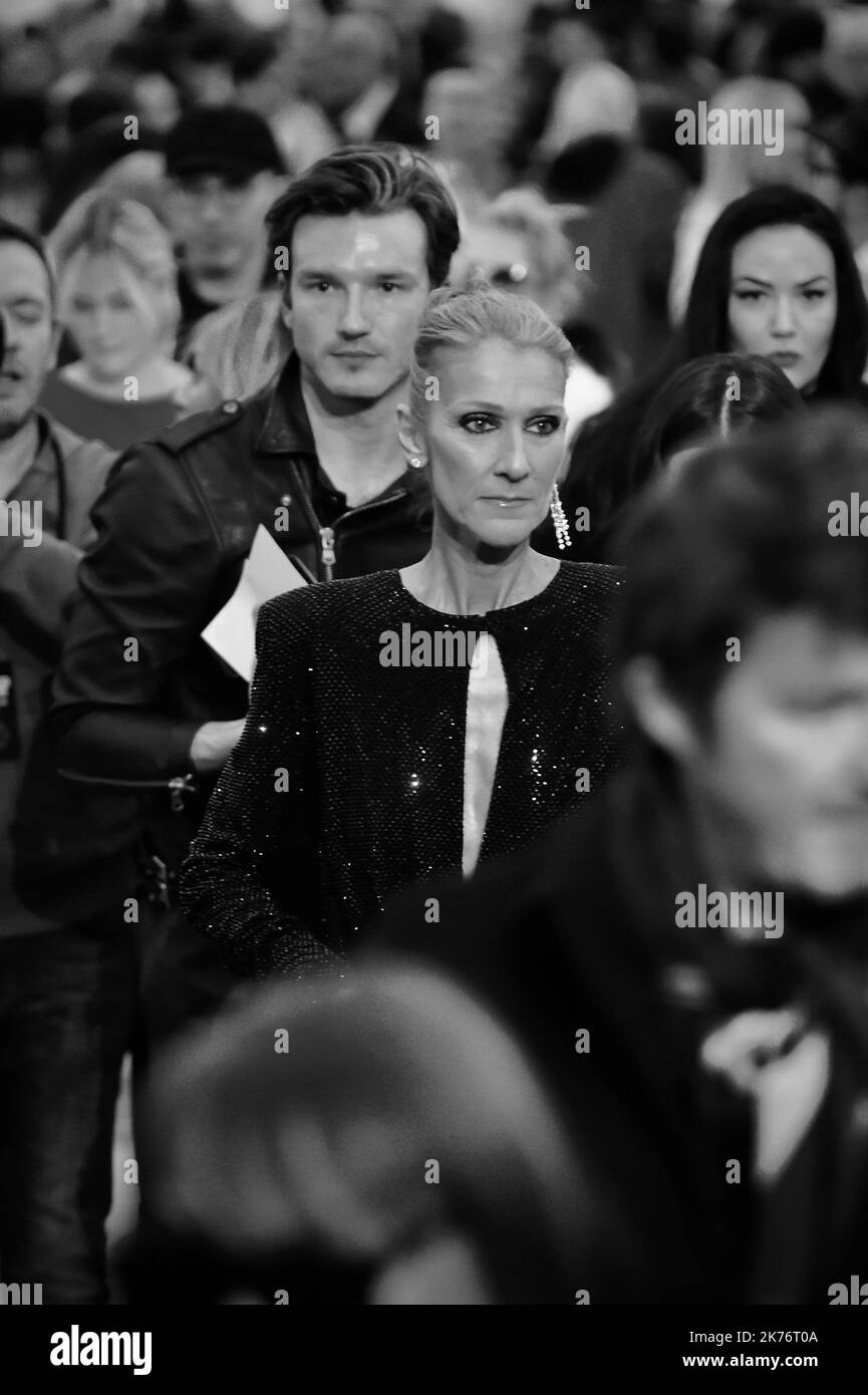 Pepe Munoz und Celine Dion nehmen an der Alexandre Vauthier Haute Couture Spring Summer 2019 im Rahmen der Paris Fashion Week am 22. Januar 2019 in Paris, Frankreich, Teil. Stockfoto