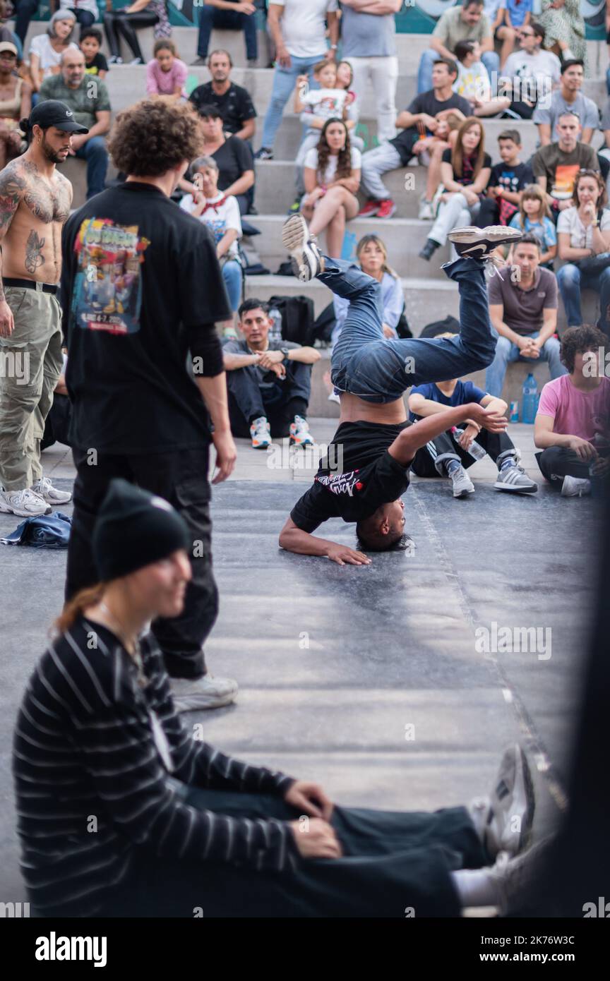 AC gegen Breakdance National Championship, Zaragoza, Spanien Stockfoto